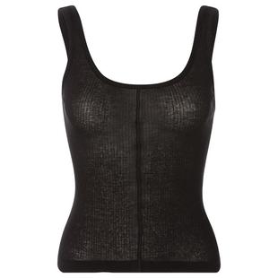 Ninety Percent 春季纯色棉质U型领修身款女士坑条吊带背心打底