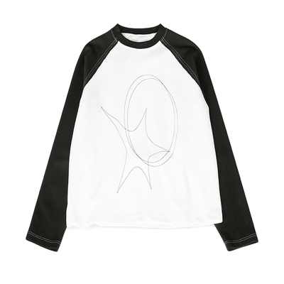 innomoood“starzero”线条印花T恤长袖短袖插肩袖基础男女原创