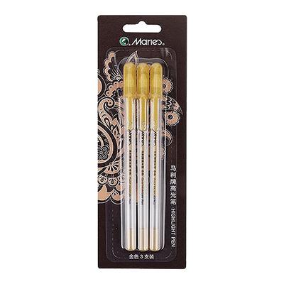 马利官方正品白色手绘学生高光笔