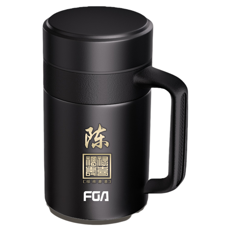 新款把手保温杯带茶漏真空保温杯