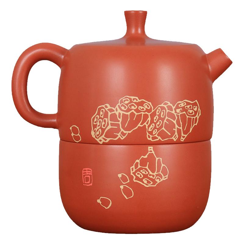 全手工红泥复烧便携旅行茶具