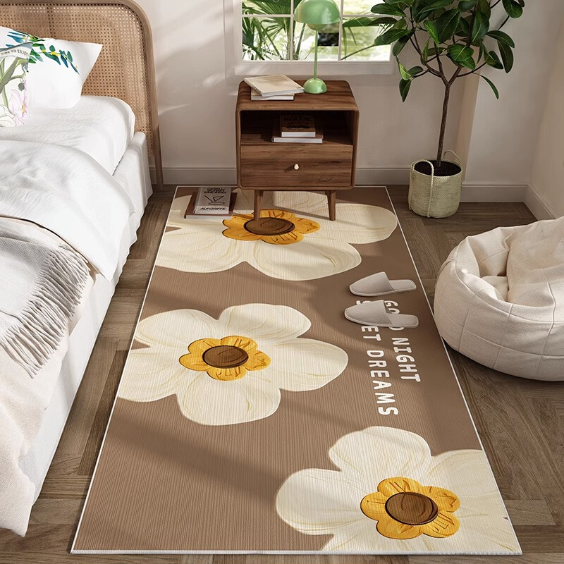 床边地毯卧室床尾免打理房间布置客厅儿童房可擦洗床下防摔厚地垫