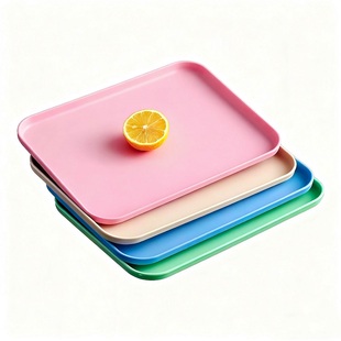 北欧ins托盘家用放茶杯水杯茶盘长方形水果餐盘塑料客厅茶几杯子