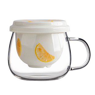 叁旬玻璃茶杯家用茶水分离泡茶杯可爱女办公室带把过滤花茶水杯子