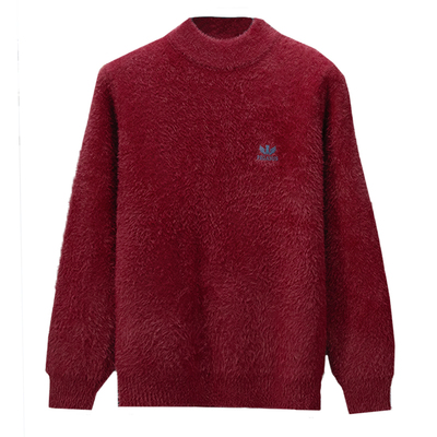 恒源祥水貂绒男士毛衣半高领加绒