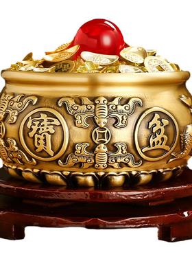 铜聚宝盆摆件装饰品客厅招财聚财