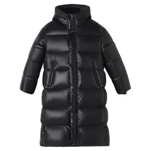 Navigare意大利小帆船黑金鹅绒儿童御寒羽绒服中长款冬季男女外套