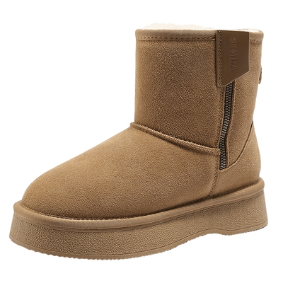 森达厚底加绒加厚雪地靴