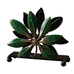 复古铁艺银杏叶桌面纸巾架厨房纸巾夹纸座托餐桌酒店咖啡厅抽纸架