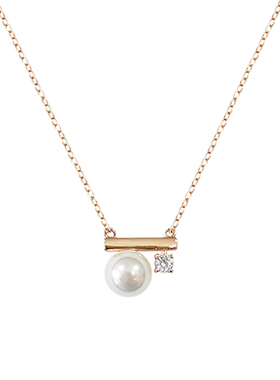 AMO平衡木珍珠项链女轻奢小众锁骨链设计高级洋气百搭毛衣链