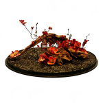 新中式风红色花卉酒店餐桌花艺装饰古风枝干造型大圆桌摆件摆花