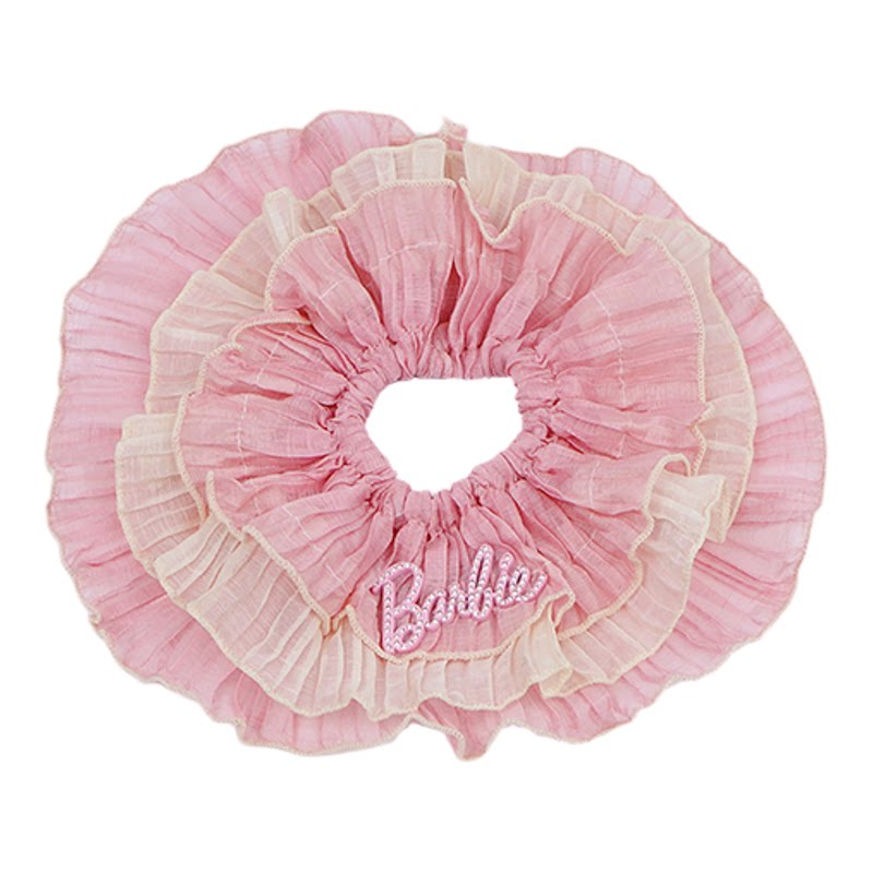 Barbie芭比官方正品发圈发饰女高级新款蕾丝头绳礼物皮筋头饰发绳