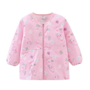 新款秋冬儿童防水罩衣男女宝宝外穿画画衣护衣洋气围裙吃饭脏围衣