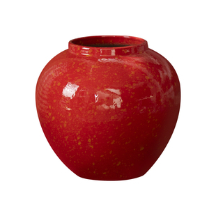 景德镇新中式陶瓷花瓶展示柜红色装饰品摆件民宿酒店台面简约花器