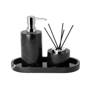 DecoTalk大理石卫浴套件样板房卫生间洗漱摆件洗手液瓶纸巾盒托盘