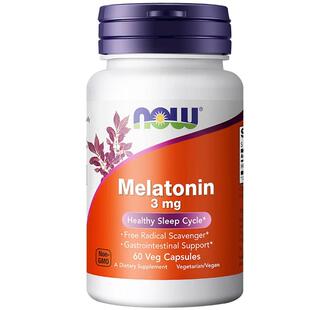NOW诺奥melatonin褪黑素胶囊非片剂睡眠退黑松果体素3mg美国进口