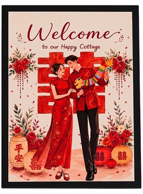 喜庆红果花瓶摆件客厅电视鞋柜装饰婚房布置新婚结婚礼物订婚摆台