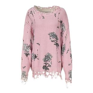 ARTE PURA外穿毛衣女慵懒高级感设计圆领毛边套头针织衫长袖上衣