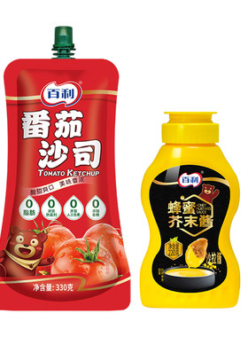 百利蜂蜜芥末酱黄芥末酱薯条汉堡披萨蘸酱料挤压瓶220g韩式炸鸡酱