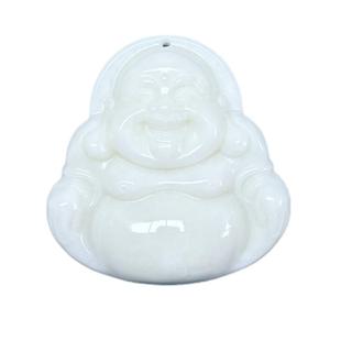 西安蓝田玉佛公吊坠挂件颈饰大小可选配挂绳原产地一级白活玉精雕