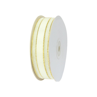 2.5cm蛋糕鲜花丝带金边印字彩带