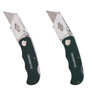 拓森铝合金壁纸刀美工刀地毯皮革裁纸刀折叠壁纸刀附梯形美工刀片