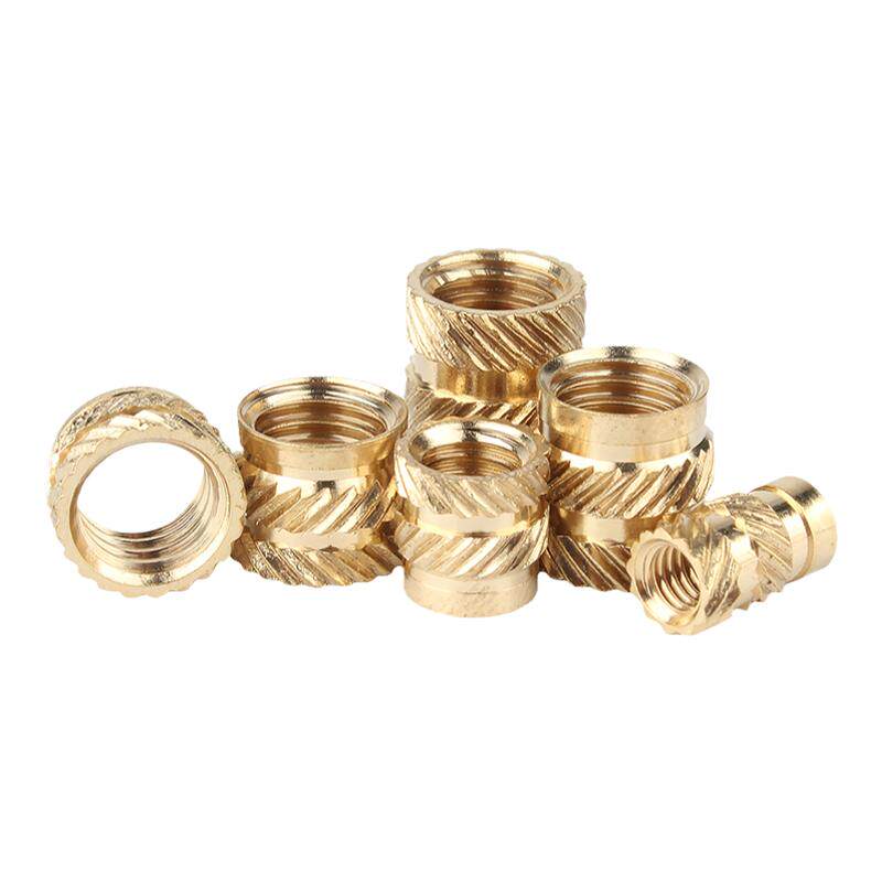 注塑铜螺母热熔铜花母土八字预埋件滚花铜镶嵌件螺帽M2M3M4M5M6M8