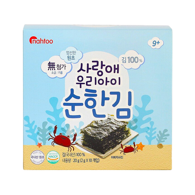 韩国那都无添加盐儿童海苔100片