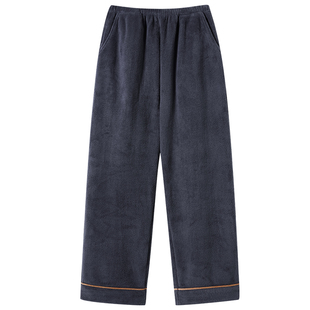 睡裤男士秋冬季杨梅绒长裤2025新款加绒加厚青少年珊瑚绒家居裤子