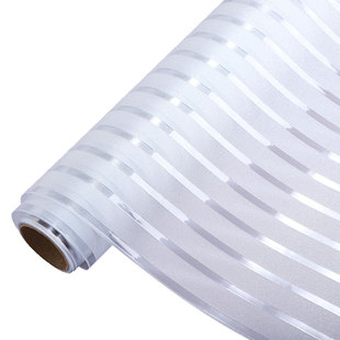 静电磨砂窗膜移门隔断防撞腰线办公室条纹贴纸窗户半透明防晒贴膜