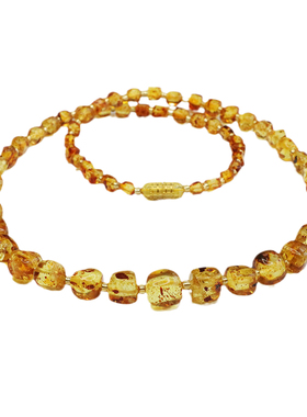 天然琥珀塔链花珀随形毛衣链项链珠宝新中式民族风手饰品女士礼物