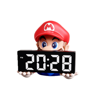 马里奥钟表挂钟客厅2025新款壁挂电子时钟玄关墙面闹钟装饰品摆件