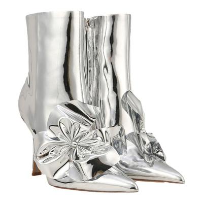 SAMEDELMAN银色超高跟时装靴