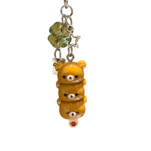 可爱糖葫芦轻松熊钥匙扣超萌卡通熊哥熊妹手机链情侣闺蜜配饰挂件