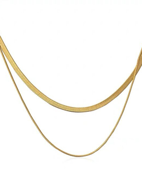 ggxr欧美极简蛇骨链女双层不褪色