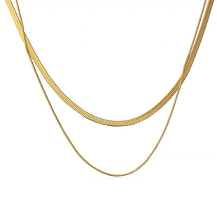 GGXR欧美极简蛇骨链项链颈链choker女双层简约钛钢不褪色锁骨链