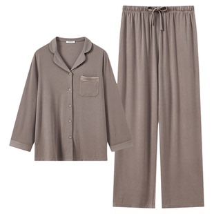 【拿铁睡衣】伊维斯绵羊毛家居服套装西装领可外穿长袖长裤