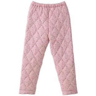 三层夹棉睡裤冬纯棉夹棉加厚单条棉裤大码女长裤子家居裤保暖暖裤