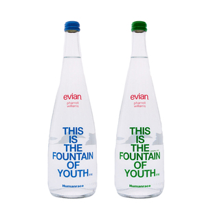 官方新品法国进口evian依云humanrace联名天然矿泉水750ml*1瓶