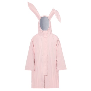 安泊来冬季游泳冬训浴袍儿童粉色兔耳加厚外套女童防寒服保暖斗篷