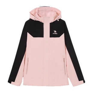 骆驼运动外套女防风防水加绒登山服软壳衣保暖抓绒三防跑步夹克男