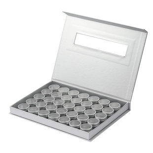 罐装收纳盒日式joujou同款精美铝质饰品分装盒透明盖美甲工具店用