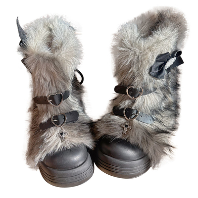 pinkyo原创毛毛短筒雪地靴