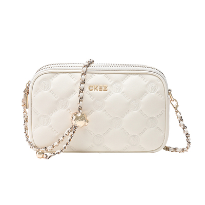 CKEZ轻奢撞色链条小方包斜挎