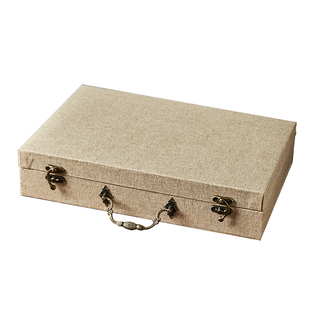 细麻布长方形仿古提手工艺品书籍相册包装盒油画茶盘礼盒空盒定制