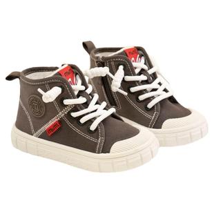 m1m2西班牙童鞋儿童帆布鞋秋冬款加绒中帮侧拉链男女童二棉鞋保暖