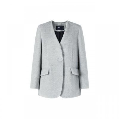 imm尹默羊驼毛V领简约大衣