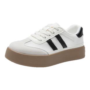 大东网面透气小白鞋女款2026新款春季百搭轻便不闷脚厚底德训鞋女