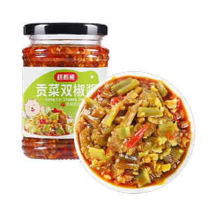 稻稻熊贡菜双椒酱即食下饭酱四川辣椒酱220g×1瓶剁椒拌饭拌面酱