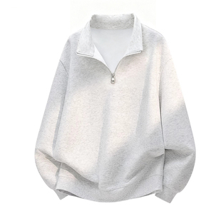立领加绒卫衣女款2026新款时尚洋气宽松慵懒风胖mm大码女装上衣女